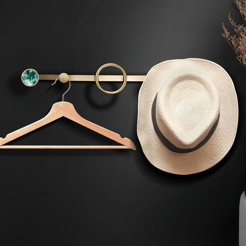 Green/White Brass Wall Mount Robe Hooks Bathroom Towel Hook Row Hook Door Key Bag Towel Hanger Rack Light Luxury Bedroom Hooks