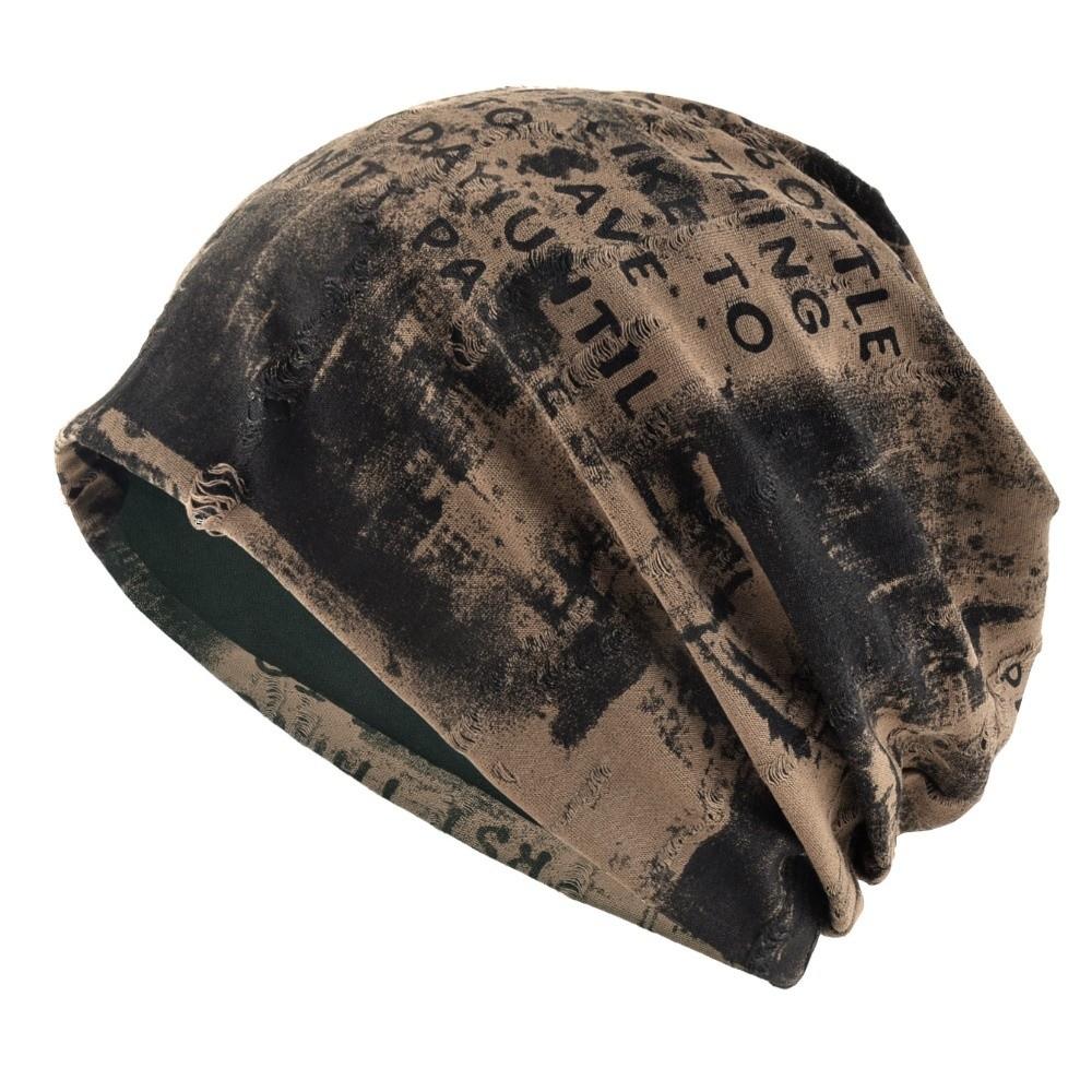 Tie-dye Slouchy Beanie Hat Stretchy Streetwear Beanie Retro Plush Lined Beanie For Men Women