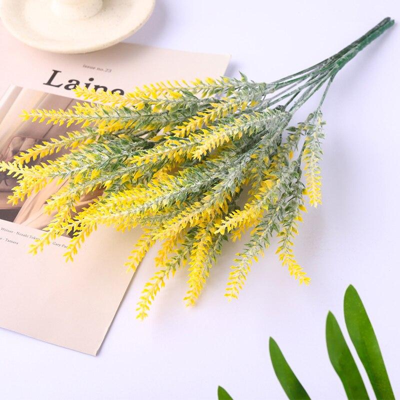 Искусственные цветы Флокированные устойчивые лавандовые связки искусственные растения свадебный букет для свадьбы в помещении на открытом воздухе для дома, кухни, офиса, декор