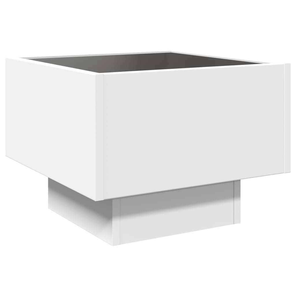 Stolik Nocny Z Led Infinity, Biały, 40X40X30 Cm