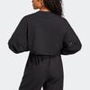 adidas Однотонный круглый вырез пуловер короткий рукав толстовка женская толстовка черный HS8121