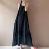 2025 Summer New Simple Casual Solid Color Cotton Suspender Skirt Women's Loose and Thin Temperament Age-reducing Sleeveless Dress