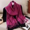 New Winer Warm Cashmere Scarf for Women Fashion Solid Thick Blanket Pashmina Shawl Wrap Female Bufanda Echarpe Foulard