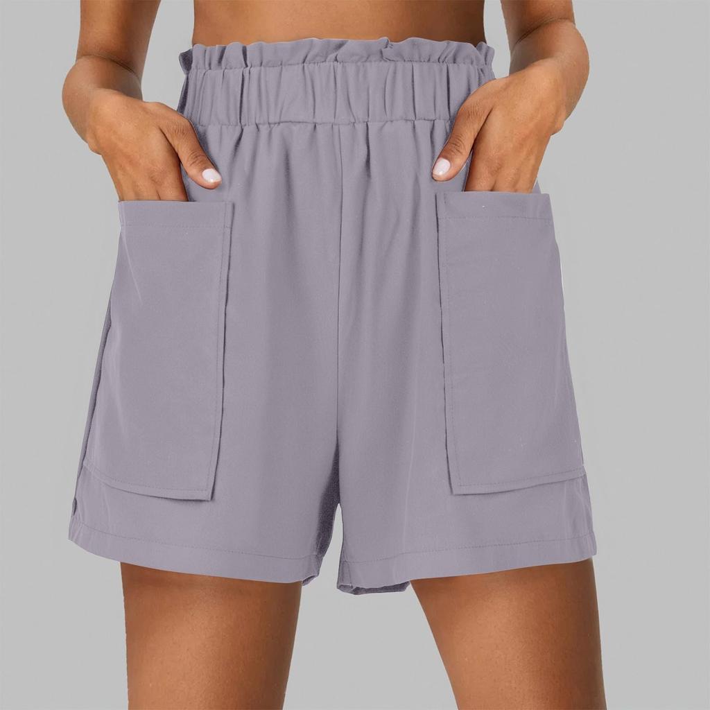 Шорты для женщин однотонные повседневные летние свободные шорты с завязками на карманах
