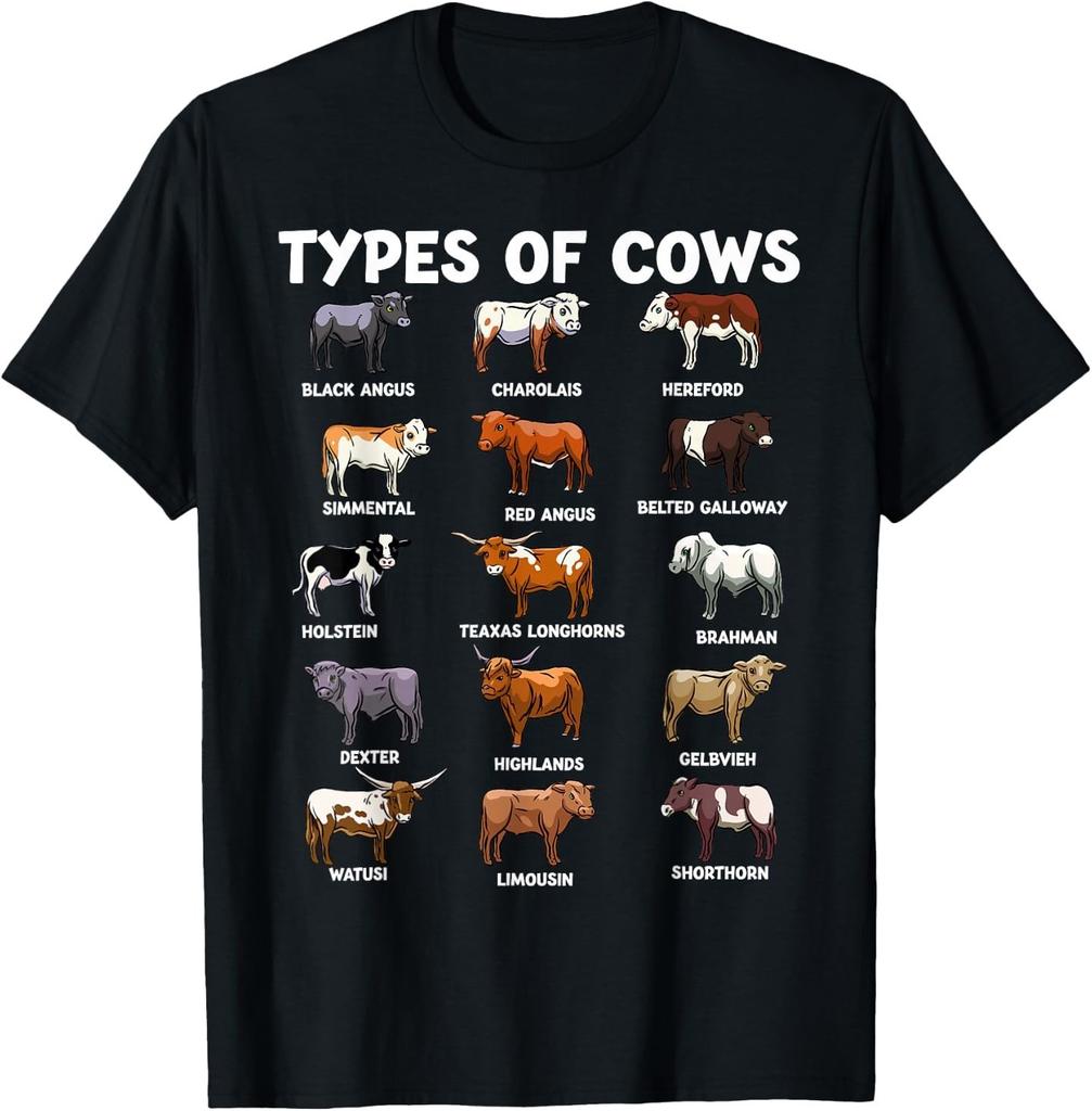 Types of Cows Funny Farmer Cow Costume Cute Farming unisex T-Shirt