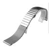 20mm Silver Milanese Mesh Web+Strip Stainless Steel Watch Band Strap Bracelet with Push Button Hidden Clasp Watch Accessory