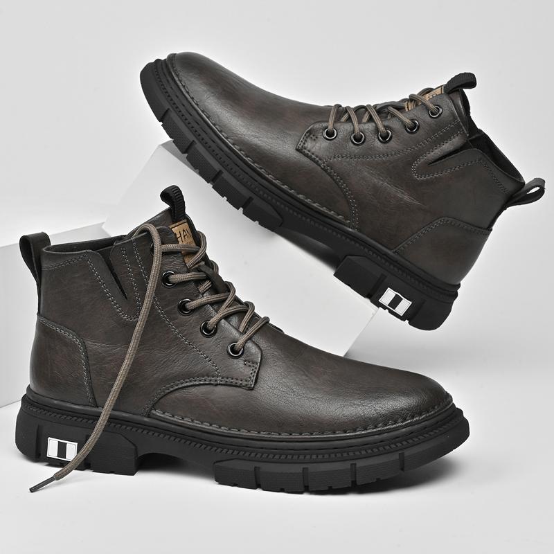 Модные новые красивые мотоциклетные туфли на толстой подошве, рабочая одежда, мужские туфли-оксфорды, осень-зима, новые мужские ботинки из натуральной кожи