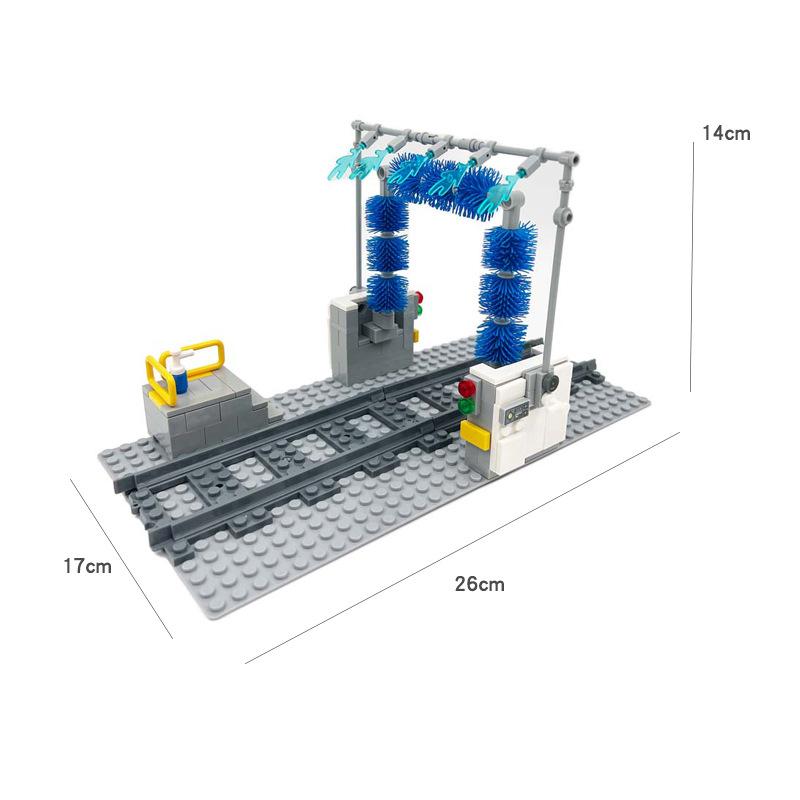 Train Track Cleaning Scene Diy Building Blocks Set - Small Particle Moc Creative Assembly Toy For Kids Gift