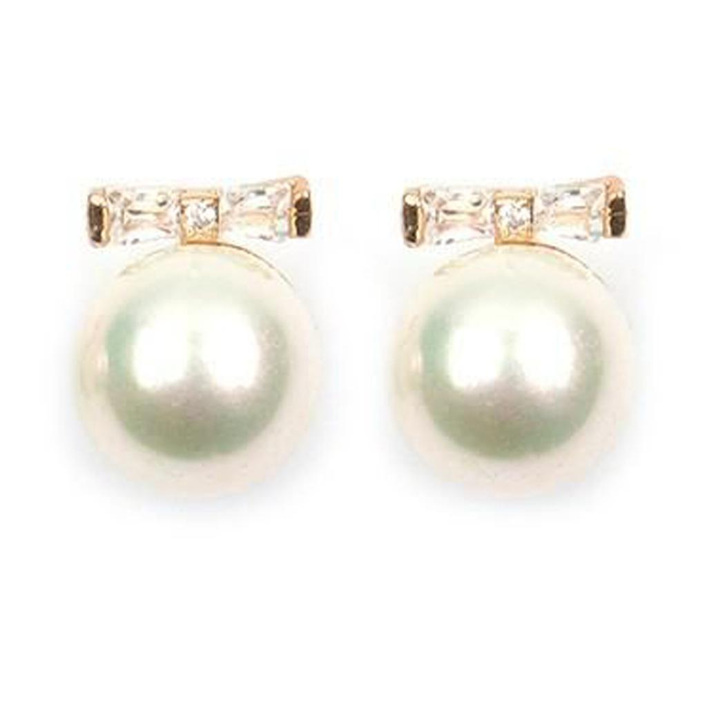Les Trésors De Lily [M9481] - Gold Plated Earrings 'Sissi' White Gold - 10x8 Mm