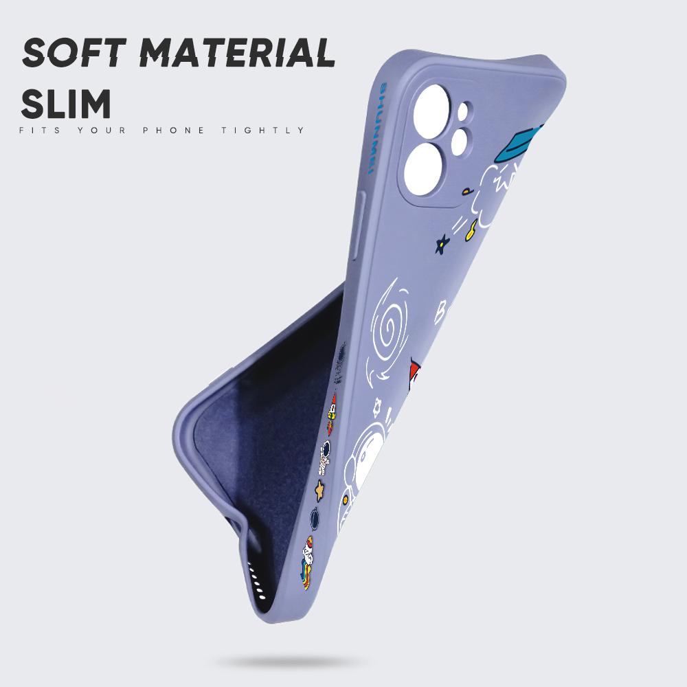 Чехол для телефона с мультяшным красочным узором, квадратный, жидкий силикон, TPU, полное покрытие камеры, противоударный защитный чехол для Samsung Infinix Tecno