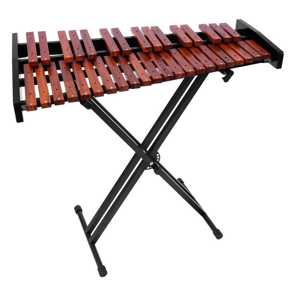 Glockenspiel Xylophone, 37 Notes, Wooden Professional Xylophone Percussion Instrument, with Height Adjustable Stand, 4 Mallets, Carrying Bag, Beginner