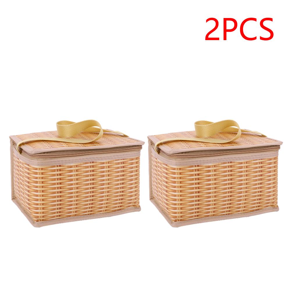 2-10 шт. Плетеная ротанговая сумка для пикника на открытом воздухе, водонепроницаемая, с посудой, корзины для пикника для кемпинга
