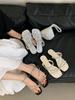 Temperament Slope Heel French Small Cool Slippers Fairy Shoes 2025 New Summer Fashion Outer Wear Rhinestone Strap Sandals