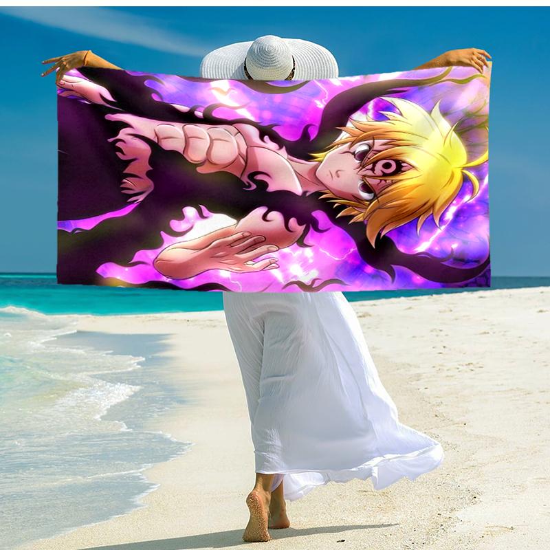 1pc Seven Deadly Sins2 Beach Towel, Comfortable and Thick, and Swimming/Bath/Picnic/Camping Towel, Suitable for Seaside Beaches