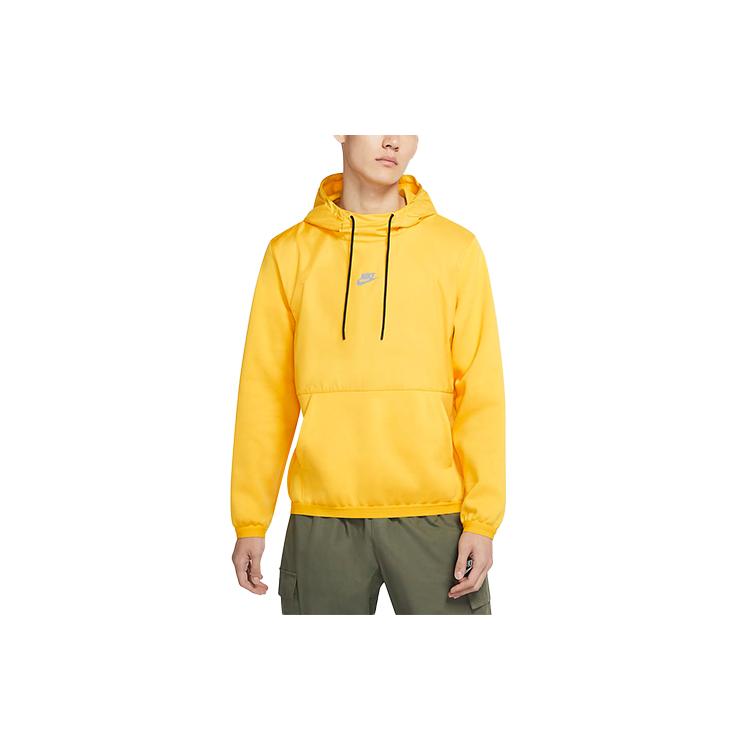 Nike Толстовки Мужские Желтые С Капюшоном Средней Посадки Обычные CU4102-743