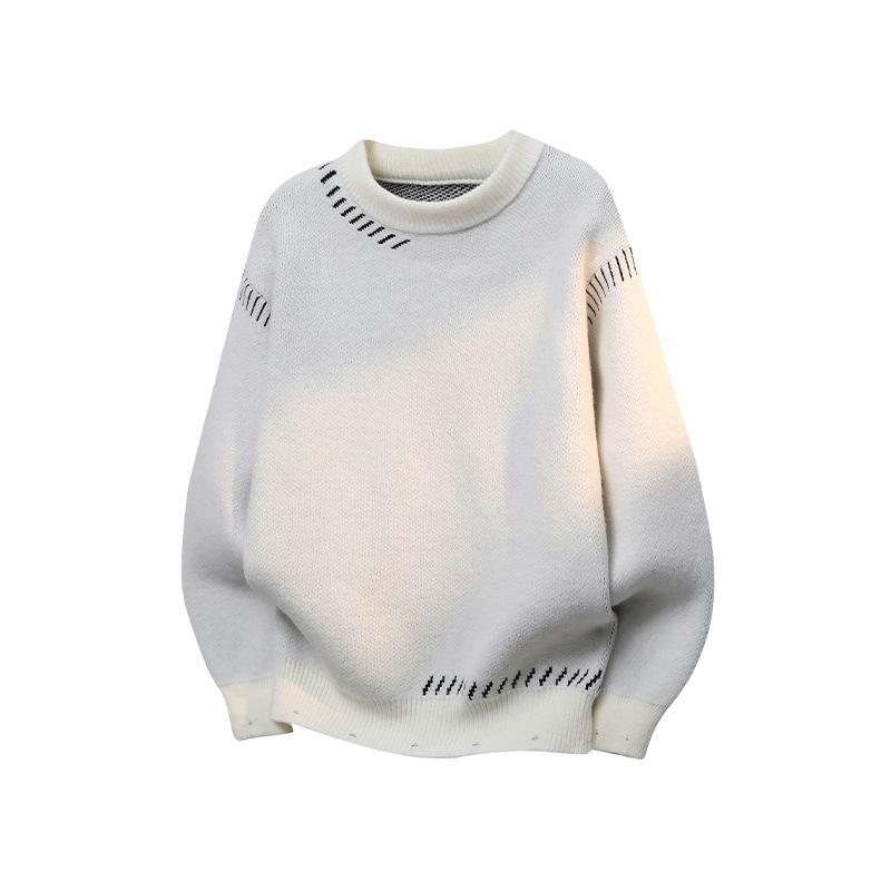Men S Loose Crew Neck Pullover Knit Sweater Autumn Winter