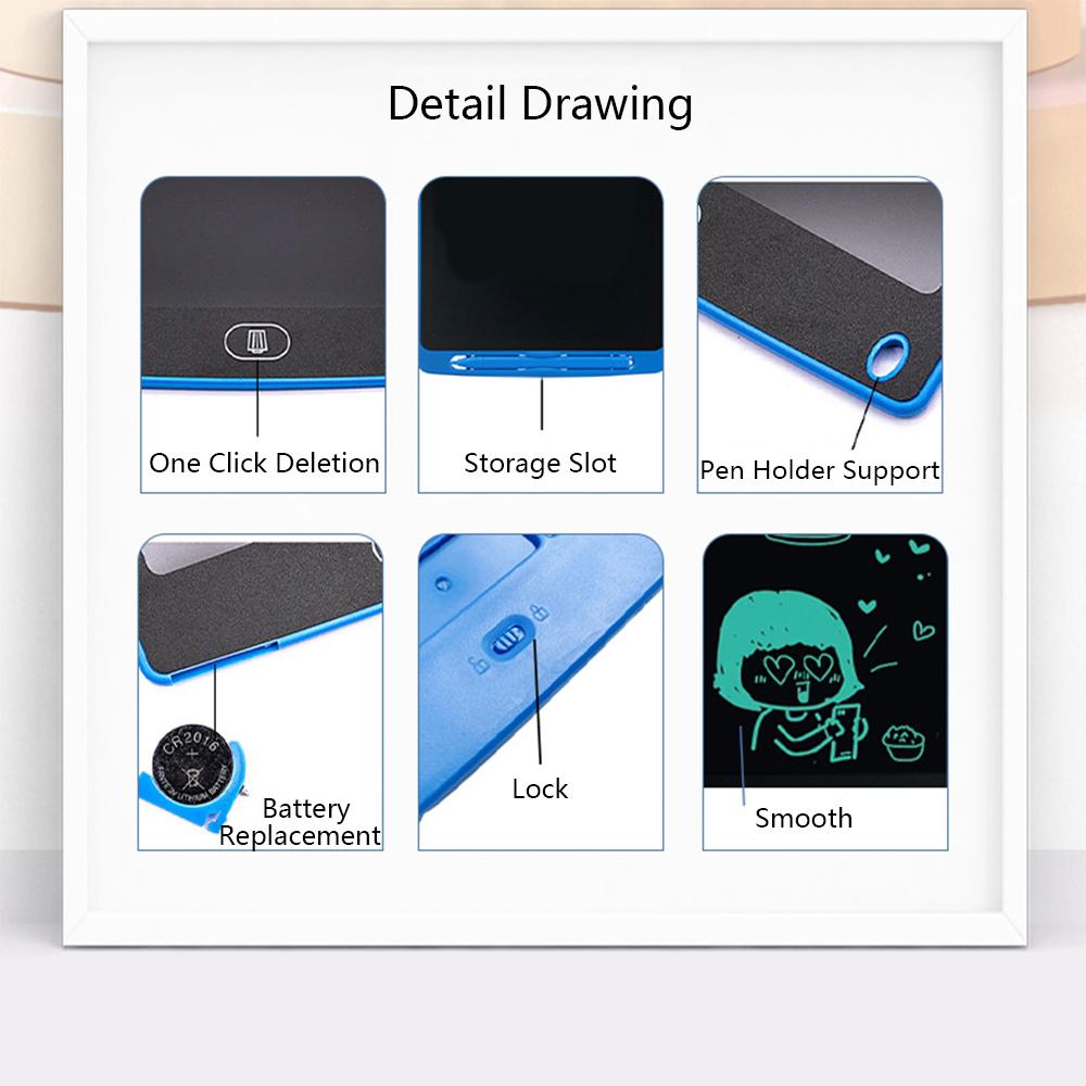 10 Inch LCD Writing Tablet Reusable Colorful Doodle Board for Kids, Blue