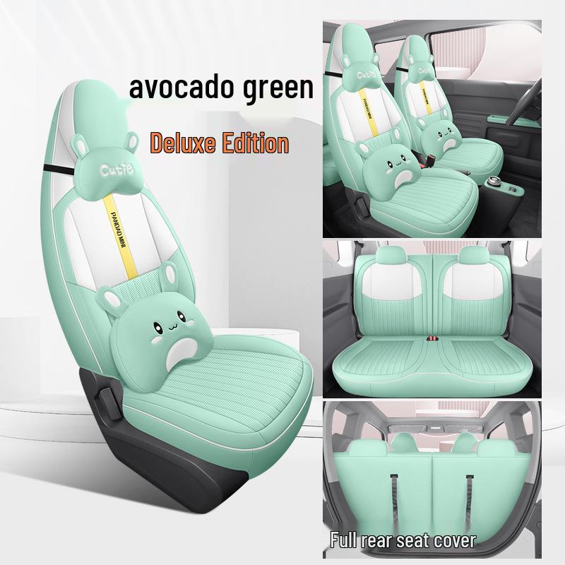 Geely Panda MINI Полностью кожаная всесезонная подушка на автомобильное сиденье и мультяшный электрический чехол на сиденье