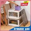 Foldable Plastic Storage Box Stackable Dormitory Fully Open Large Capacity Storage Box Thickened Toy Sundries Organizer Boxes