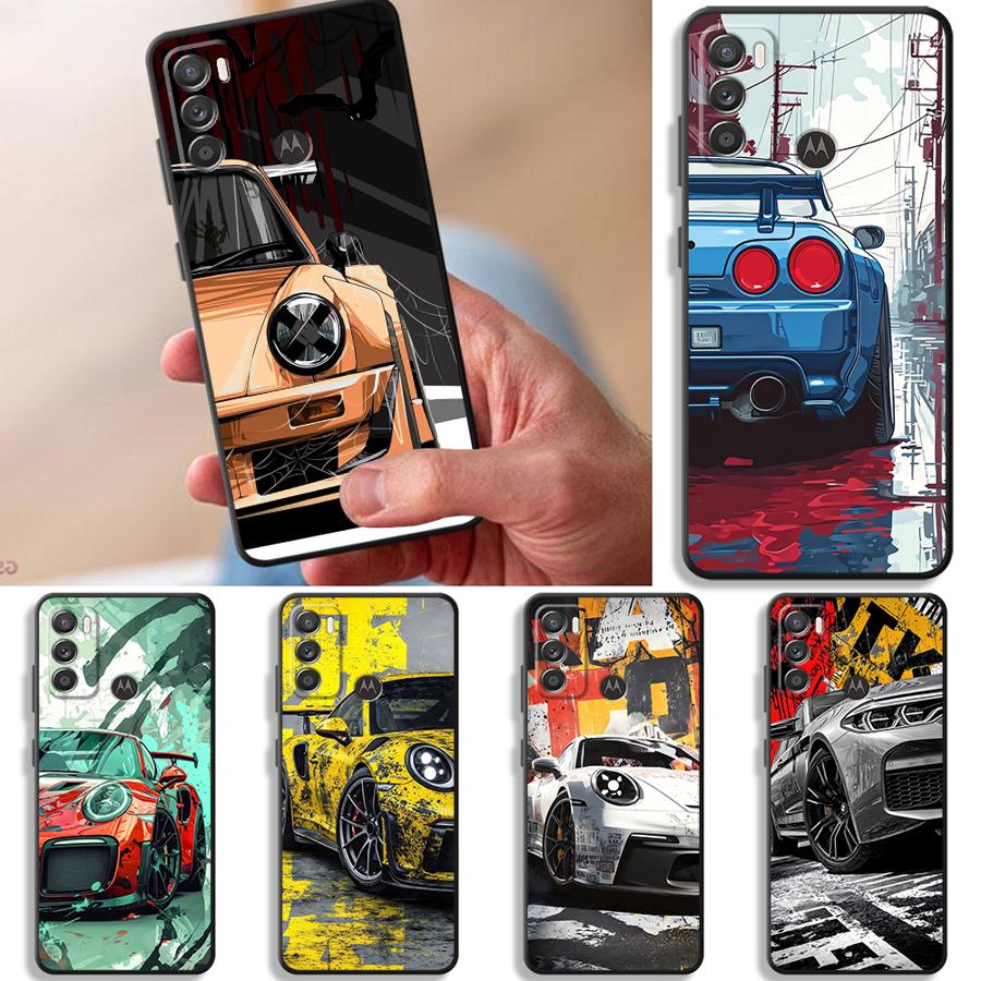 Чехол для Motorola Moto G71 G32 G22 Edge40 Edge 20 Pro 30 Lite G53 G30 G50 G51 G73 G60s G52 Чехол для телефона JDM Спортивный автомобиль