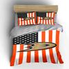 American Flag with Hockey Team Logo Print Bedding Set Duvet Cover Pillowcases (1* Duvet Cover 2* Pillowcases Do Not Include Comforter)