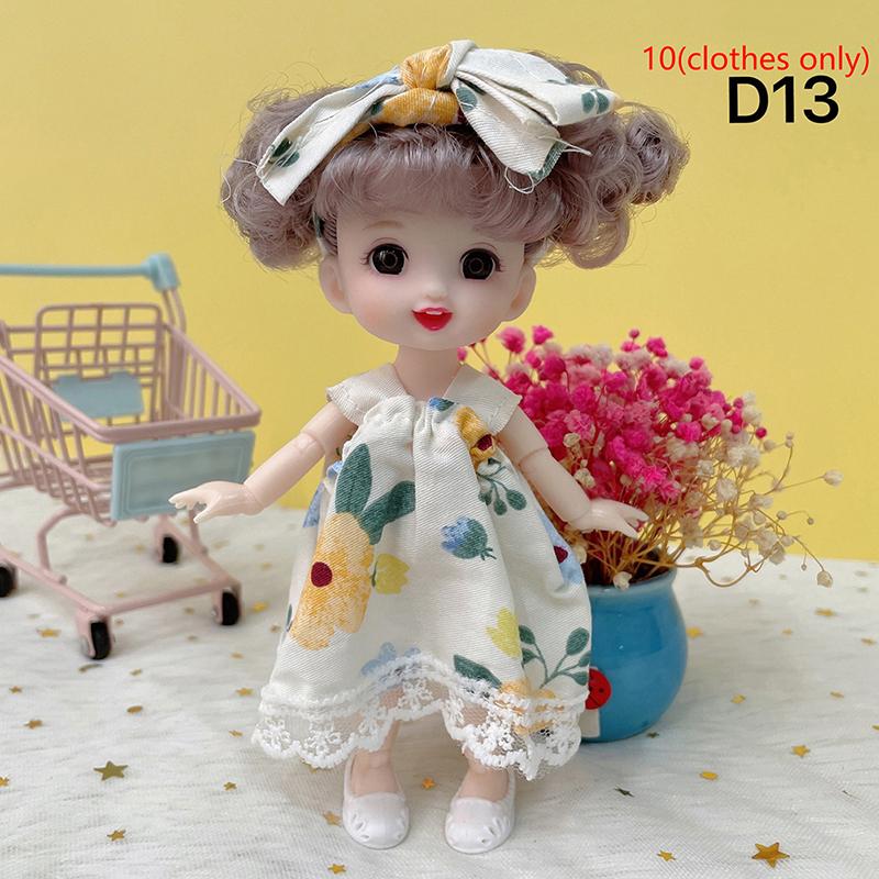 Мини-кукла 17 см, 13 подвижных суставов, с 3D большими глазами, DIY-кукла с одеждой, наряд, 1/12, модная кукла, подарок для детей, девочек