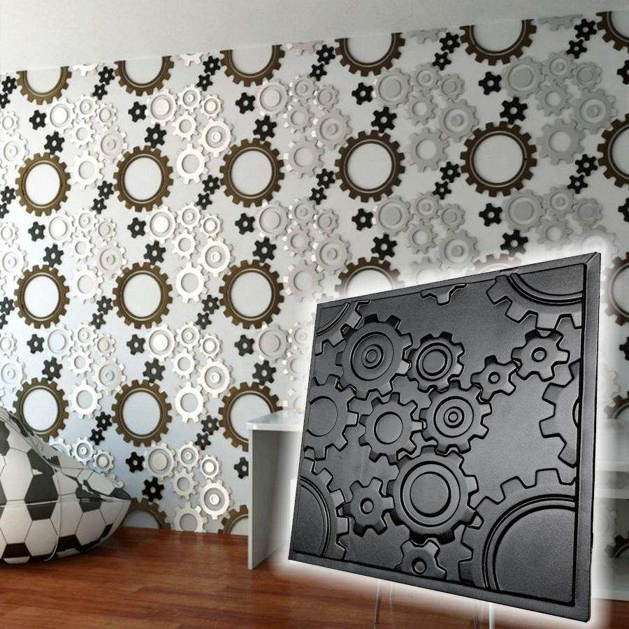 3D стеновая панель Форма для гипсовой, гипсовой или бетонной плитки для декоративных стеновых панелей "Механика"