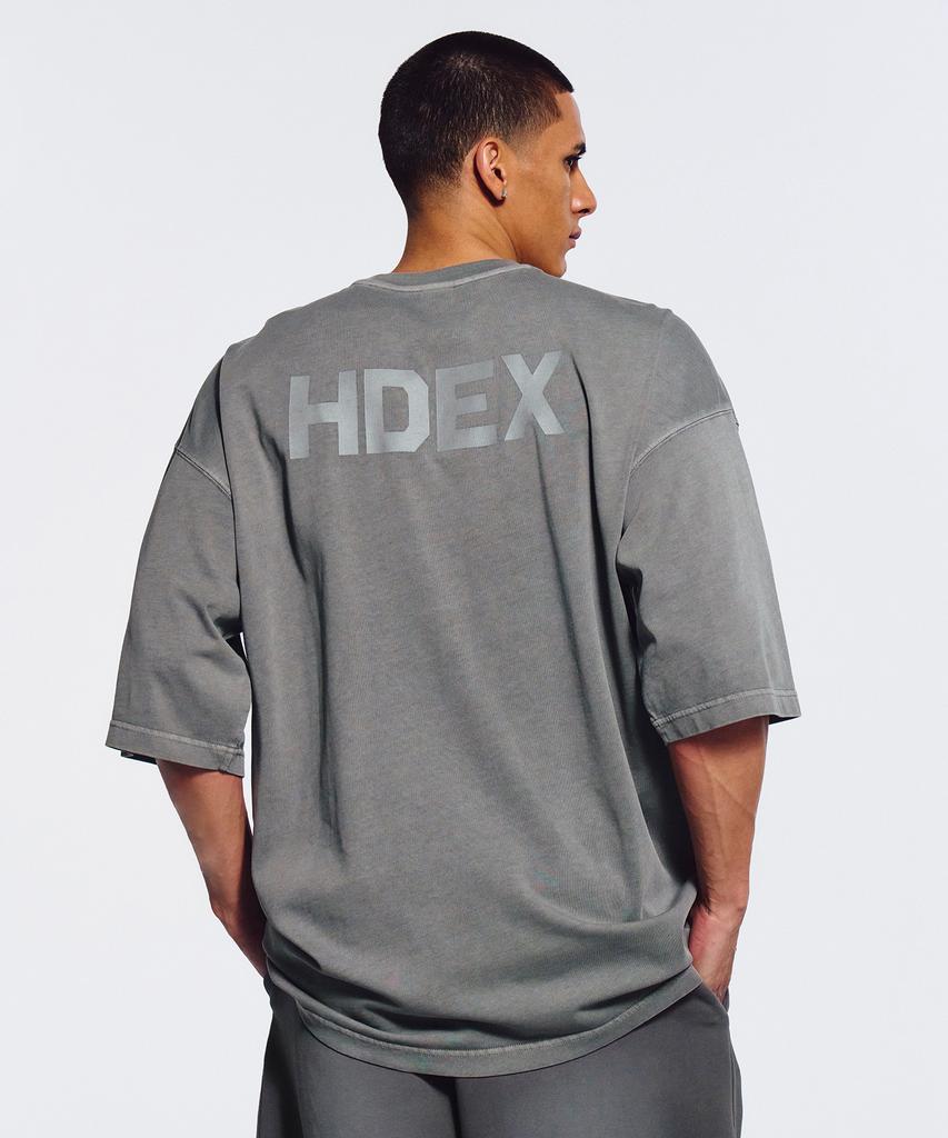 HDEX Основной задний логотип Пигментная короткая футболка (Пигмент Серый)