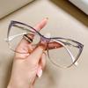New Fashion Vintage Gradient Eyeglasses for Nearsightedness Anti Blue Light Myopia Unique White Legs Cat Eye Glasses Frame