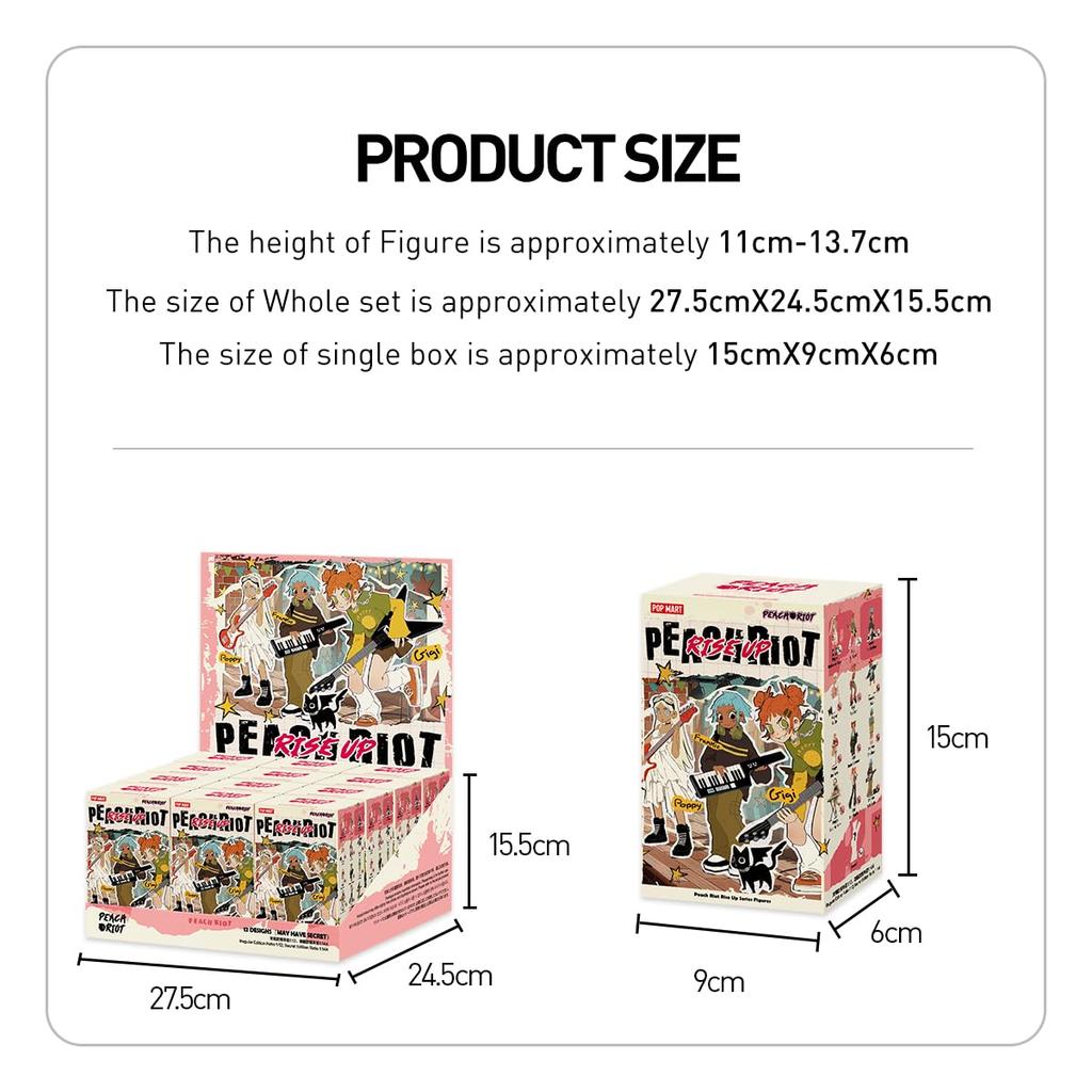 POP MART Peach Riot Rise Up Series Pop Mart Gacha Gacha Blind Box Фигурка Пластиковая модель Премиум Игрушка ПВХ Мягкий винил Оригинальный персонаж Подарок на день рождения