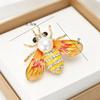 Fashion Enamel Honey Bee Brooch Shiny Rhinestone Faux Pearl Durable Alloy Pin for Coat Dress Scarf Gift for Girls