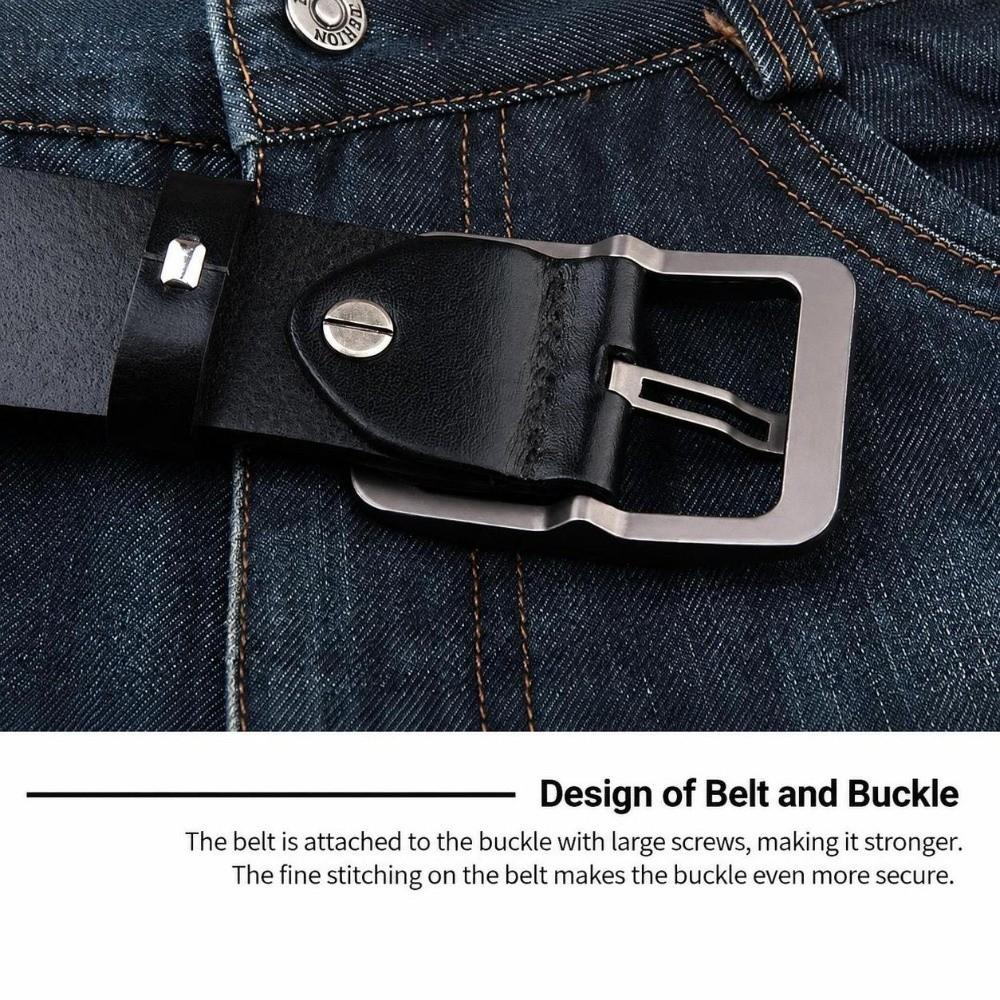 Business Casual PU Leather Belt Durable Waist Belt Classic Alloy Pin Buckle Belt Office Wear