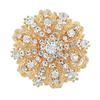 Rhinestones Diamond Round Brooch Corsage Court Metal Flowers Clothing Accessories