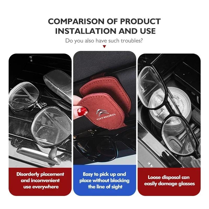 APS2   Car Sun Visor Eyeglass Hanger Clip Glasses Storage Holder For Citroen C4 C3 C5 C1 C2 C6 VTS C4L DS3 DS4 DS5 Grand Berlingo