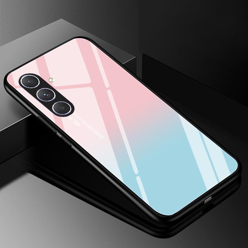 Чехол для телефона из закаленного стекла для Samsung Galaxy A05 A05S Чехол A15 A14 A24 A34 A25 A54 4G 5G Роскошный Твердый Бампер A04 A04S A04E