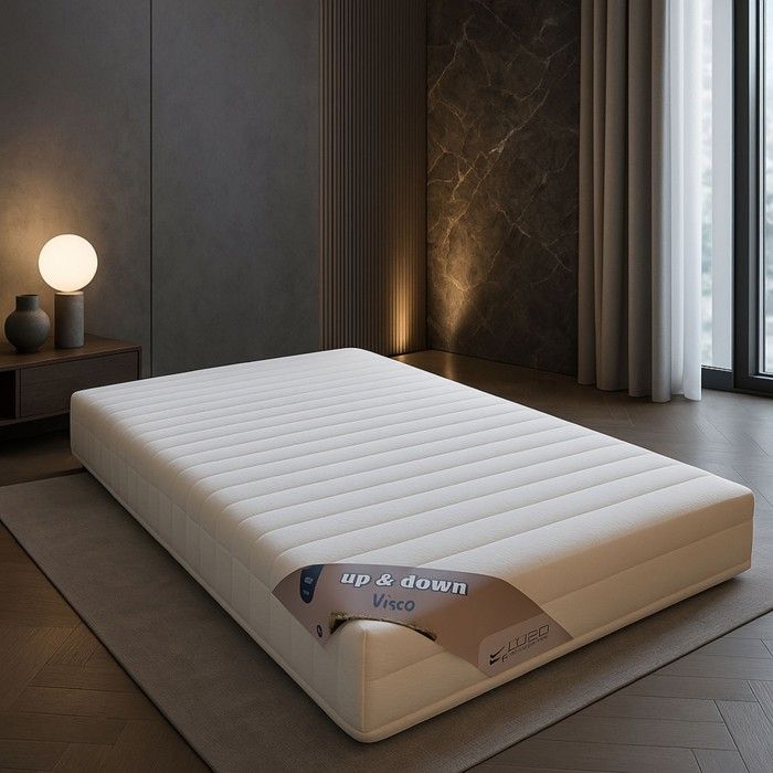 Matelas 70x190 Mémoire de Forme 60 Kg-m3 x 21 cm Très Ferme - Spécial Sommier Electrique - 5 Zones de Confort - Noyau Aertech+ 35 K