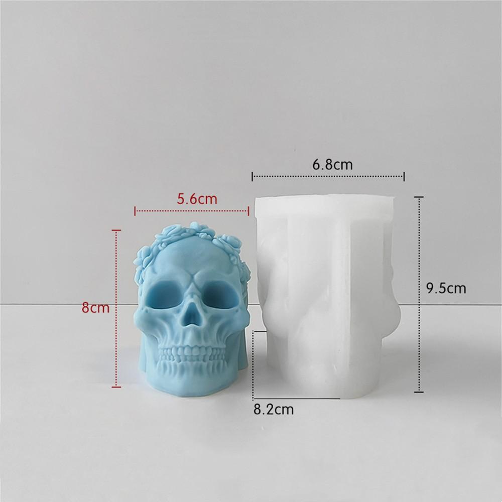 Высококачественная форма для черепа, товары для Хэллоуина, роза, цветок, череп, ароматерапия, свеча, гипс, цемент, смола, эпоксидная смола, формы