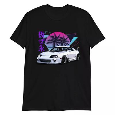 Vaporwave Эстетика Supra JDM Тюнинг Дрифт Гонки Футболка с коротким рукавом Унисекс 100% Хлопок Мужские Футболки Топ