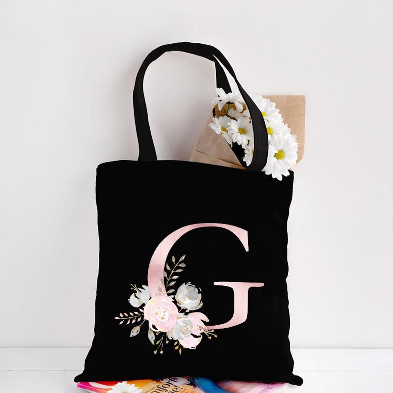 Холщовая большая сумка с цветочным узором с буквами, шопинг, путешествия, женские эко многоразовые сумки через плечо