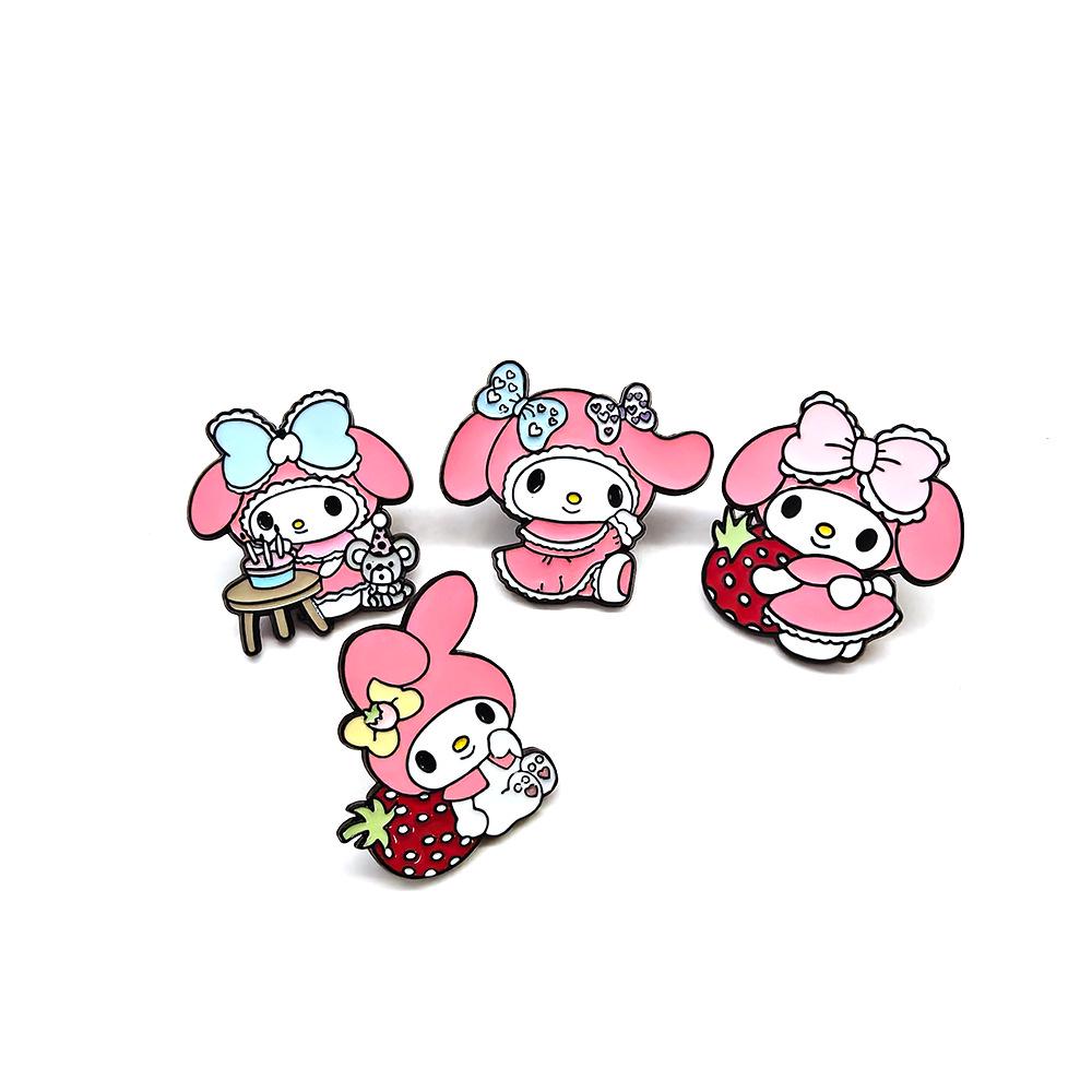 Брошь My Melody Sanrio: Милый мультяшный аниме значок Декоративные ювелирные аксессуары