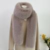 Fashionable 180cm Fake Fur Long Scarf Soft Fur Decor Winter Fluffy Scarf Thick Ladies Neck Warmer Scarves Outdoor