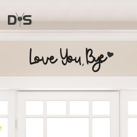 Love You Bye Wooden Sign Wall Decoration Sign Family Entryway Decor Above Door Wall Art Sign for Valentine's Gift Home Entrance Hallway