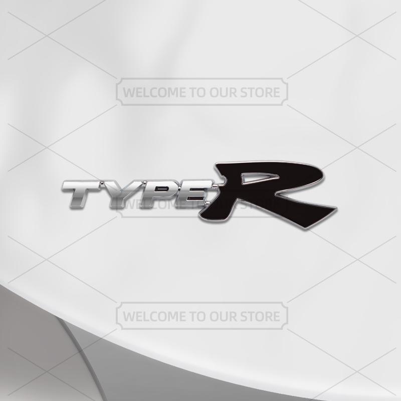 QLN2 Car 3D Metal Type R Body Emblem Badge Decals Auto Tail Sticker For Honda Civic Typer Vezel CRV HRV Jazz Fit Accord VTEC Pilot