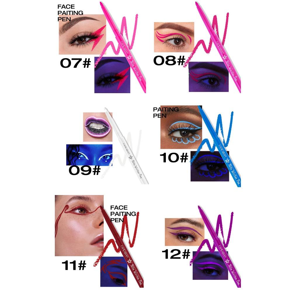 HANDAIYAN Флуоресцентная подводка для глаз Цветная УФ-водостойкая подводка для глаз, окрашенная ручка в цвет лица на Хэллоуин