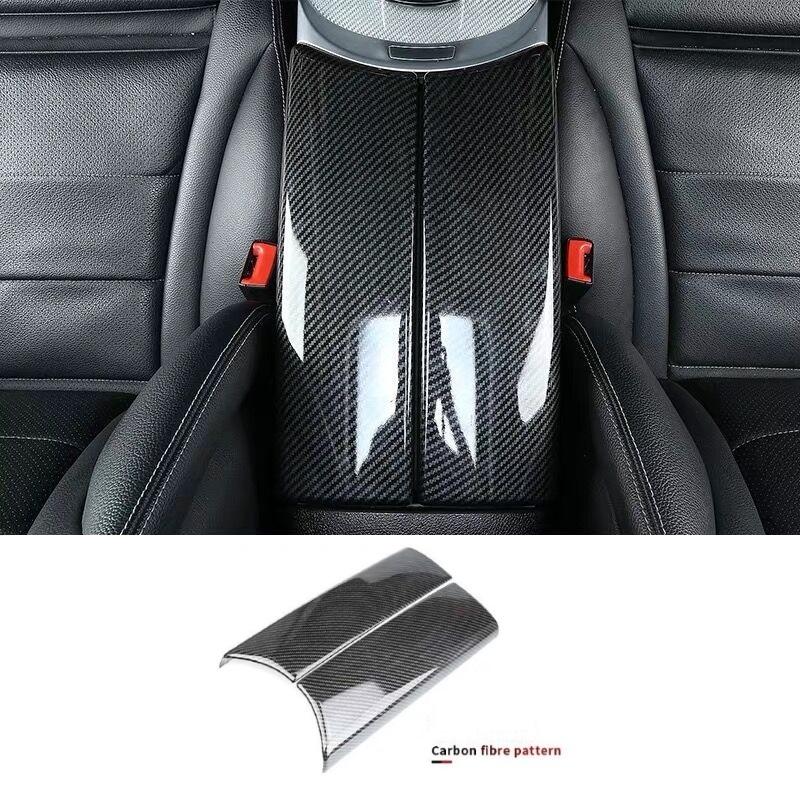 2 шт., центральный подлокотник автомобиля, отделка, крышка из АБС-пластика, углеродное волокно/класс черный для Mercedes-Benz CE GLC Class W213 W205 X253