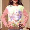 Kids Crew Neck Long Sleeve T‑Shirt, Cute Pet Animal 3D Print Casual Loose Halloween Party Daily Wear Tops for Children