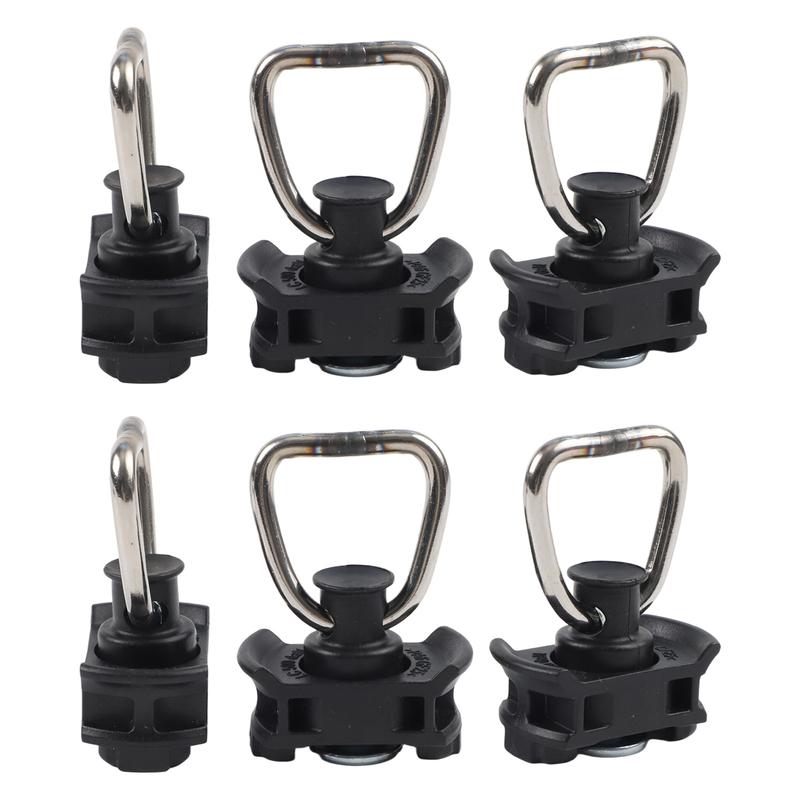 6pcs Stainless Steel Track Lock End Fitting Airline Rail Fixed Buckle For Rv Hanging Hook Cargo Control RV Truck Trailer Track L