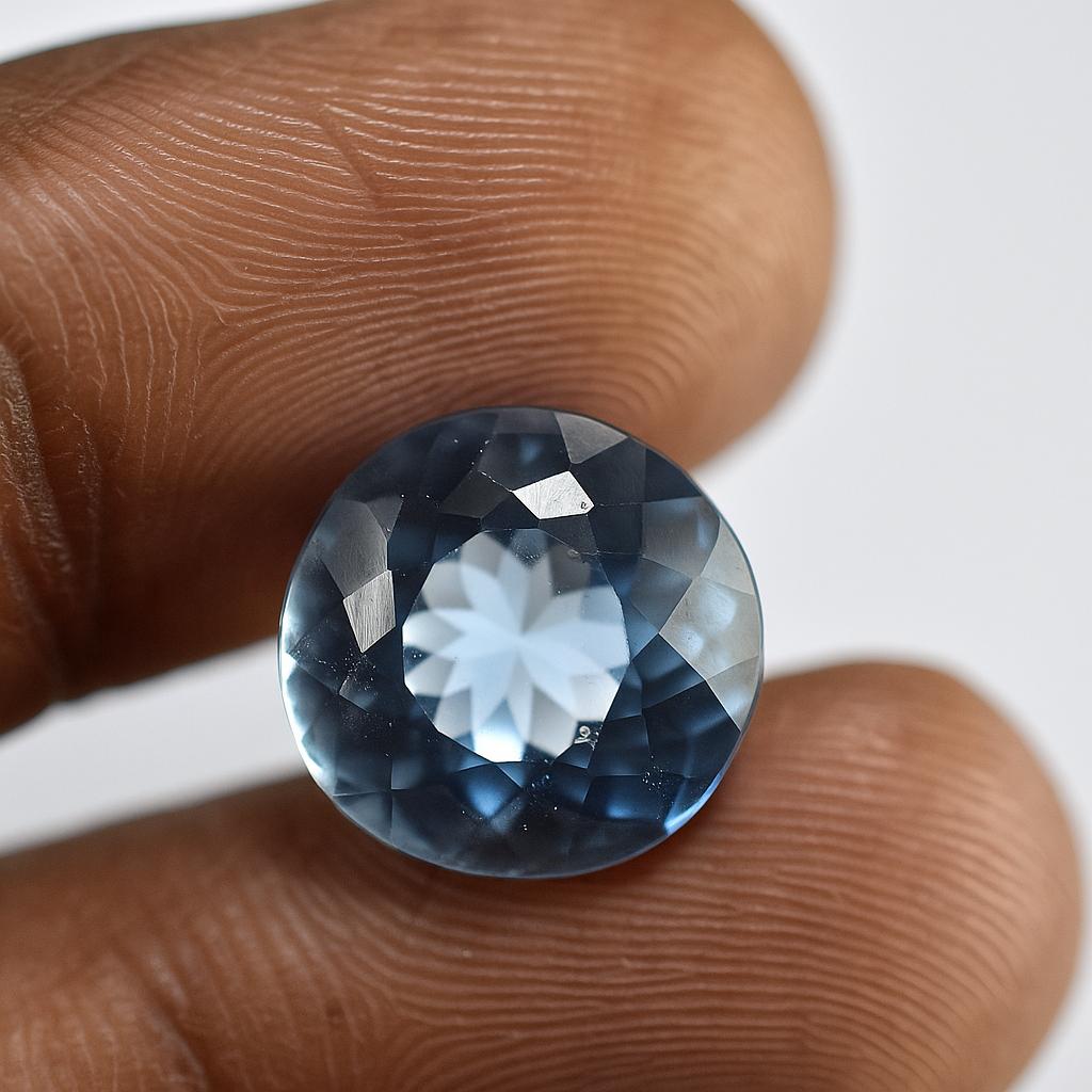 Natural Aquamarine Round Cut Ocean Blue 7.20 Ct Loose Gemstone