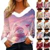 Long Sleeve Shirts For Women Cute Tops Christmas Prints Tees Blouses Casual Plus Size Basic Tops Pullover