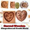 Деревянная форма для печенья с помадкой и сердцем, форма для печенья, резная форма для песочного печенья, резная форма